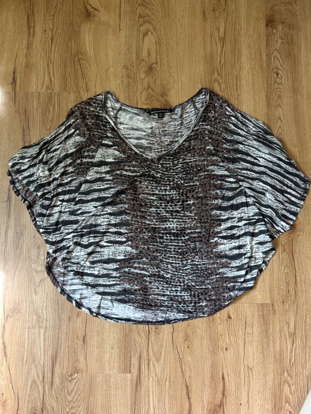 Marina Luna Medium Animal-Print Short Sleeve Top